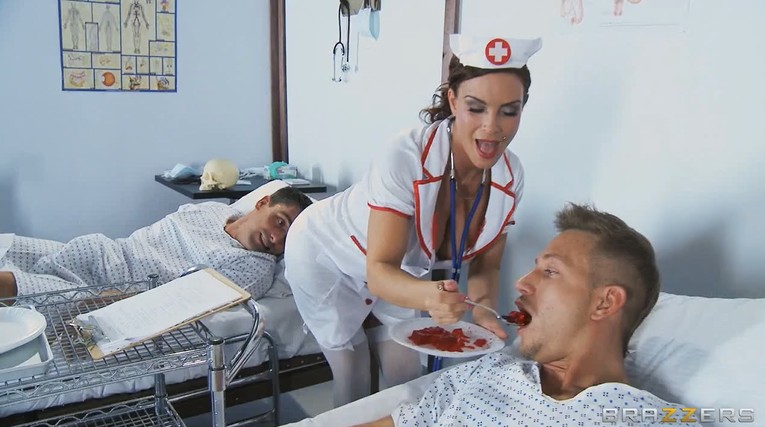 Gorgeous Nurse Taking Two Dicks